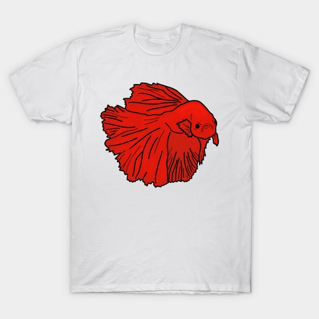 Red Betta T-Shirt by kvictoria1